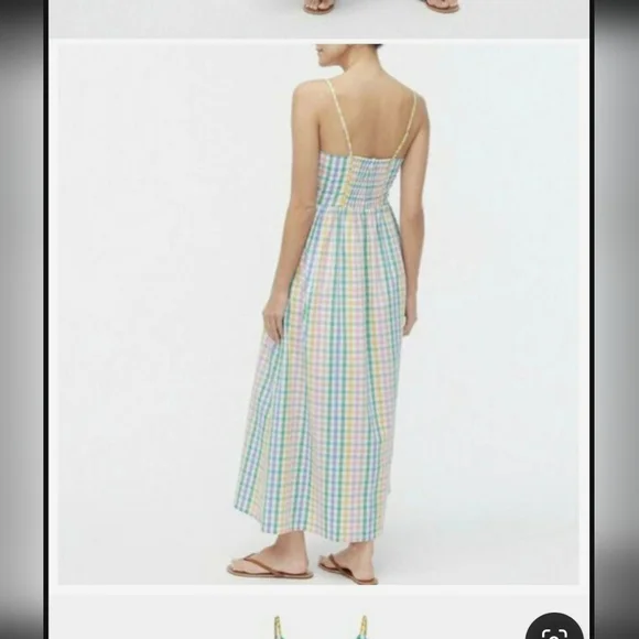 J.Crew Colorful Plaid Sundress Maxi Dress NWT Sz. 10 New With TagsNew wi… - Picture 2 of 8